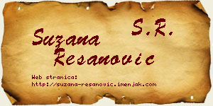 Suzana Resanović vizit kartica